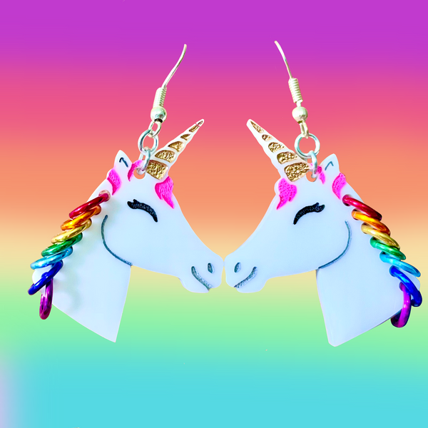 Rainbow Unicorn Earrings